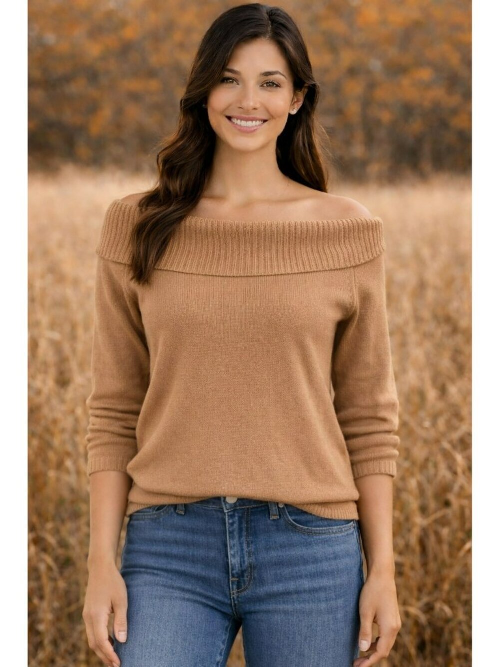 Berretti Foldover Collar Merino Blend Knit Sweater Womens Small Made In Italy